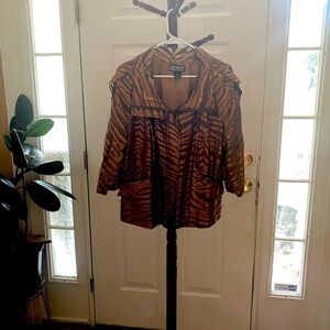 NWOT BEREK COPPER METALLIC ZEBRA PRINT JACKET SIZE XL